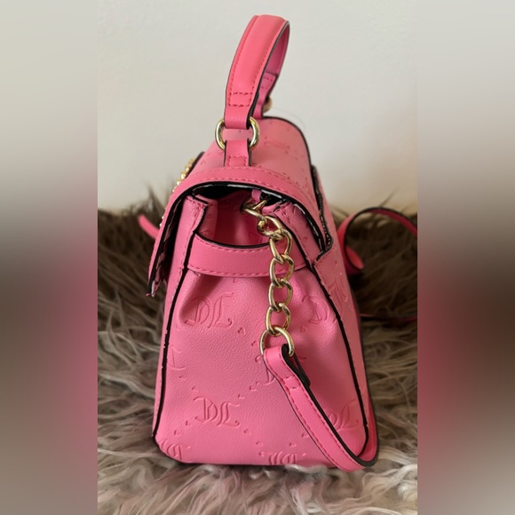 JUICY COUTURE Bag Stay in Circle Mini Crossbody - Pink Lemonade Deboss NWT - Picture 8 of 13